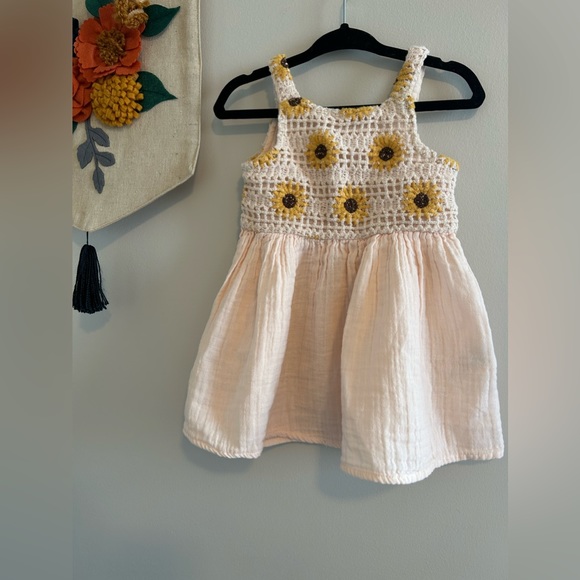 Zara Floral Crochet Dress 9/12M - Picture 2 of 3